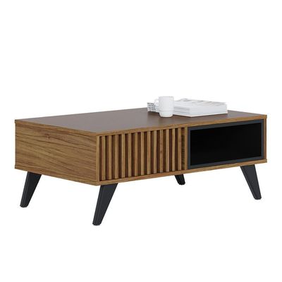 Kit Aparador Com Mesa De Centro Delta C04 Preto Noce Milano
