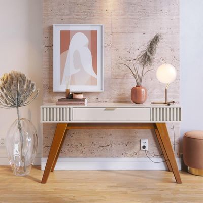 Aparador Decorativo 01 Gaveta Delta C04 Freijó Off White