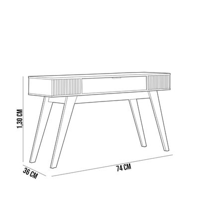 Aparador Decorativo 01 Gaveta Delta C04 Preto Noce Milano
