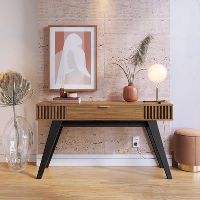 Aparador Decorativo 01 Gaveta Delta C04 Preto Noce Milano