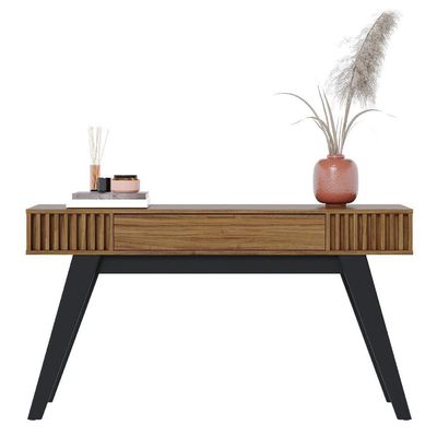 Aparador Decorativo 01 Gaveta Delta C04 Preto Noce Milano