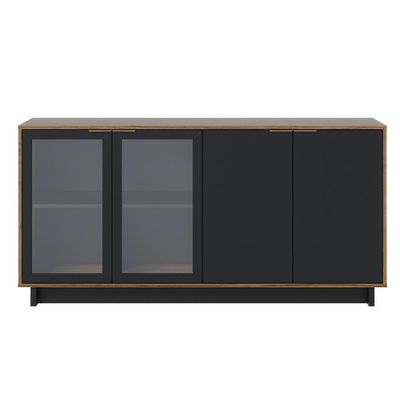 Aparador Buffet De Jantar 04 Portas C04 Preto Noce Milano
