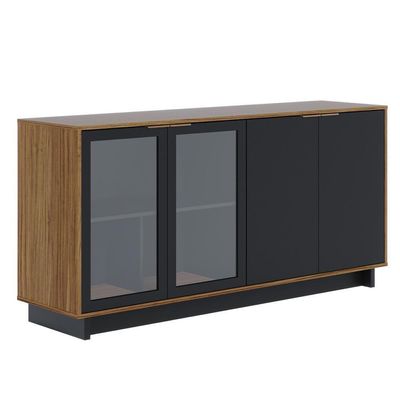 Aparador Buffet De Jantar 04 Portas C04 Preto Noce Milano