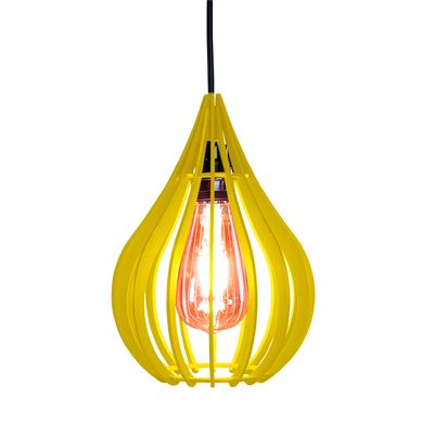 Luminária Teto Lustre pendente balcão cozinha sala chile Amarelo