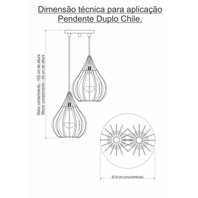 Luminária Teto Lustre pendente balcão cozinha sala duplo Amarelo