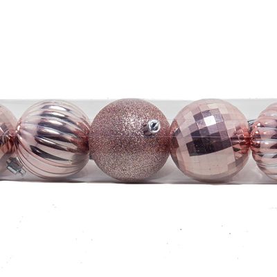 Tubo Bola Natal Le 4cm com 12 Unidades Rosé Gold UNICA