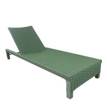 2 Espreguiçadeiras Grécia Em Alumínio E Corda Náutica Com Mesa Piscina Verde Musgo