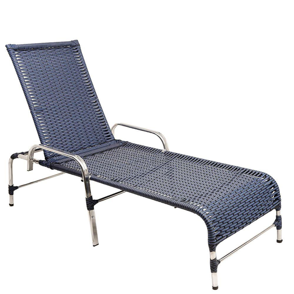 Espreguiçadeira Esteira Catar de Alumínio Piscina Azul Dark
