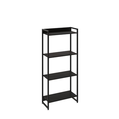 Kit Para Escritório Estante 4 Prateleiras Mesa 90Cm Onix
