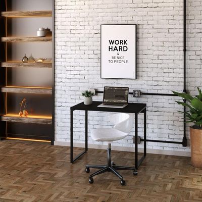 Kit Para Escritório Estante 4 Prateleiras Mesa 90Cm Onix