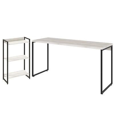 Kit Escritório Estante 3 Prateleiras Com Mesa 150Cm Snow