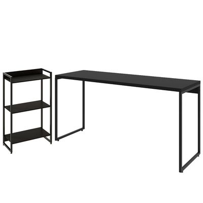 Kit Escritório Estante 3 Prateleiras Com Mesa 150Cm Onix