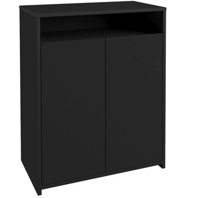 Balcão Multiuso Escritório Sala Cool A02 02 Portas Preto