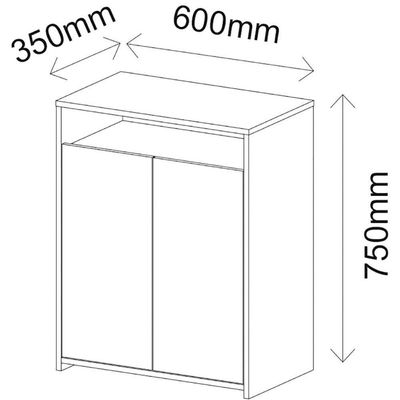 Balcão Multiuso Escritório Sala Cool A02 02 Portas Preto