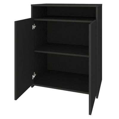 Balcão Multiuso Escritório Sala Cool A02 02 Portas Preto