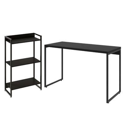 Kit Escritório Estante 3 Prateleiras Com Mesa 120Cm Onix