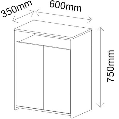 Balcão Multiuso Escritório Sala Cool A02 02 Portas Branco