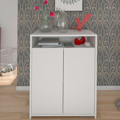 Balcão Multiuso Escritório Sala Cool A02 02 Portas Branco