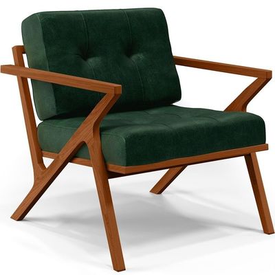 Kit 02 Poltronas Com Cintas De Corano Facto Verde Musgo
