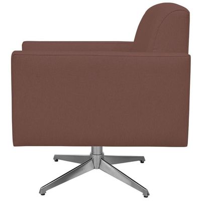 Poltrona Com Base Giratória Para Sala De Estar Suede Rosê