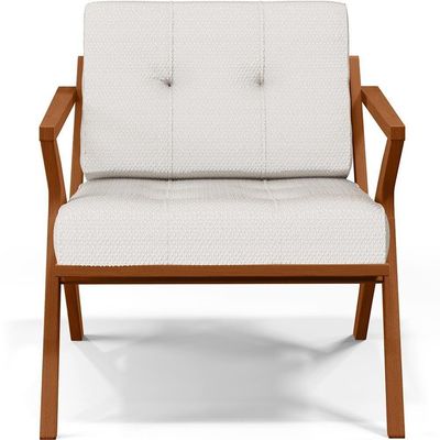 Kit 02 Poltronas Com Cintas De Corano Laís Bouclê Cru