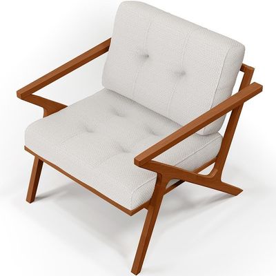 Kit 02 Poltronas Com Cintas De Corano Laís Bouclê Cru