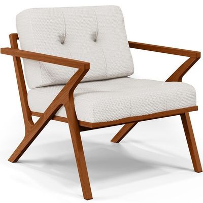Kit 02 Poltronas Com Cintas De Corano Laís Bouclê Cru