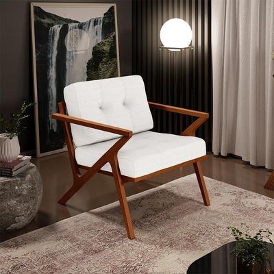 Kit 02 Poltronas Com Cintas De Corano Laís Bouclê Cru