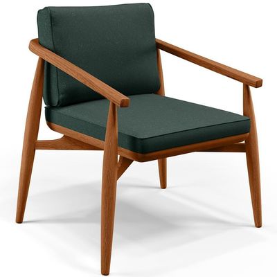 Kit 02 Poltronas Com Cintas De Corano Linho Verde Musgo