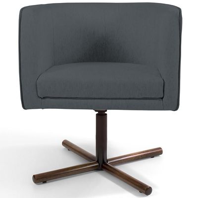 Poltrona Giratória Base X Corano Cinza C-03