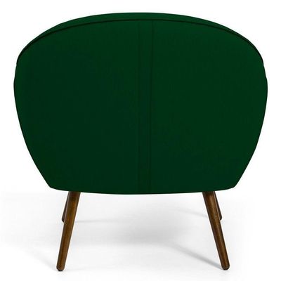 Poltrona Com Pés Palito Nina Veludo Verde Liso C-303