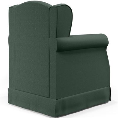 Poltrona E Puff Elisa P02 Linho Verde Musgo