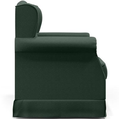 Poltrona E Puff Elisa P02 Linho Verde Musgo