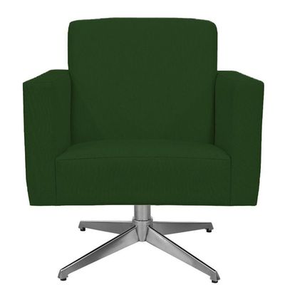 Poltrona Com Base Giratória Suede Verde Musgo