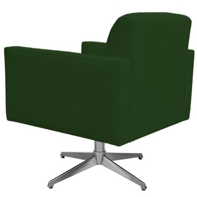 Poltrona Com Base Giratória Suede Verde Musgo