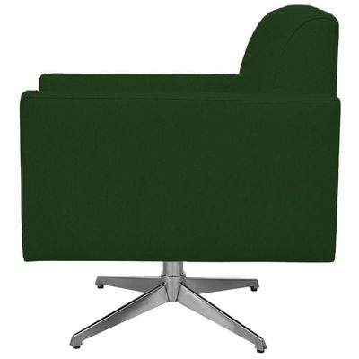 Poltrona Com Base Giratória Suede Verde Musgo