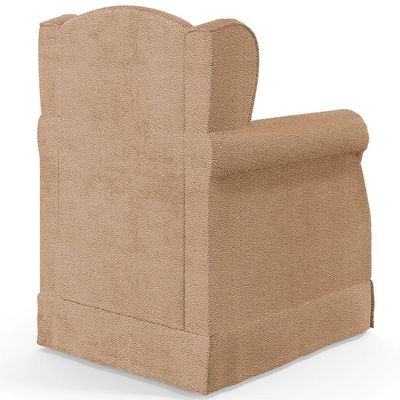 Poltrona De Amamentação Com Balanço E Puff Elisa P02 Bouclê Mostarda - Lyam Decor