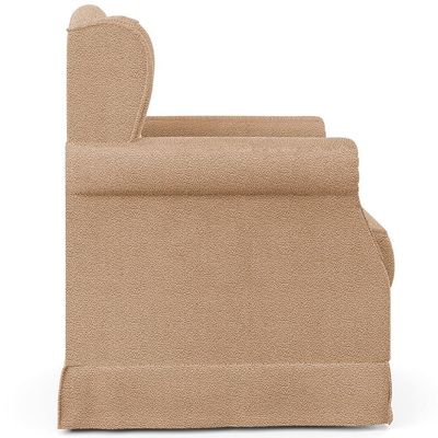 Poltrona De Amamentação Com Balanço E Puff Elisa P02 Bouclê Mostarda - Lyam Decor