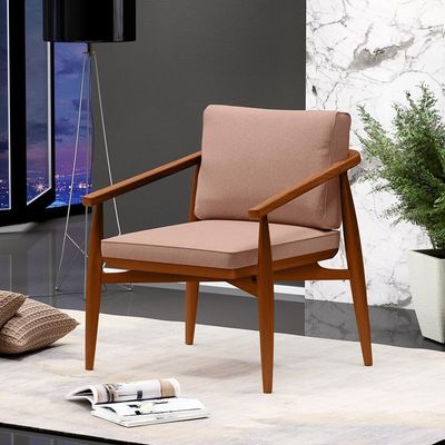 Kit 02 Poltronas Com Cintas De Corano Lavínia B04 Linho Rosê
