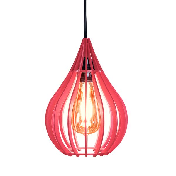 Luminária Teto Lustre pendente balcão cozinha sala chile Vermelho