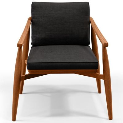Kit 02 Poltronas Com Cintas De Corano Linho Chumbo