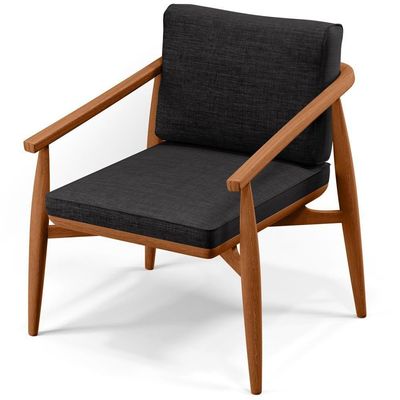 Kit 02 Poltronas Com Cintas De Corano Linho Chumbo