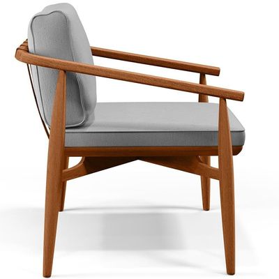 Kit 02 Poltronas Com Cintas De Corano Linho Cinza