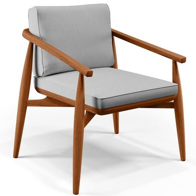 Kit 02 Poltronas Com Cintas De Corano Linho Cinza