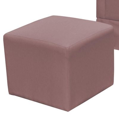 Poltrona E Puff Elisa P02 Suede Rosê