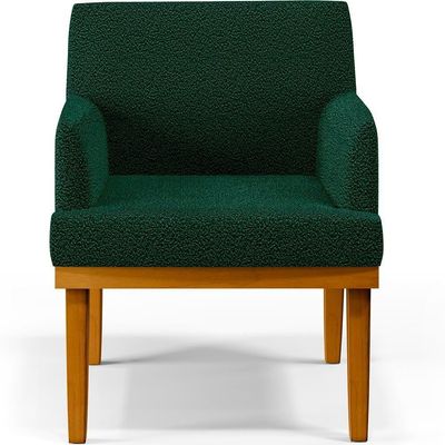 Kit 3 Poltronas Base Mel Beatriz W01 Bouclê Verde