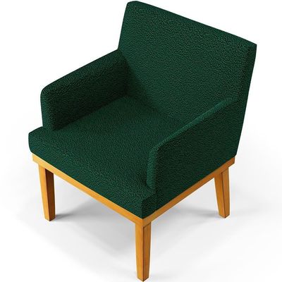Kit 3 Poltronas Base Mel Beatriz W01 Bouclê Verde