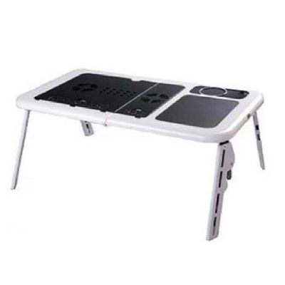 Mesa para Notebook Retrátil com Cooler Duplo e Base com Porta Copos