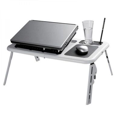 Mesa para Notebook com 2 Coolers Portátil Dobrável até 15,4 Polegadas
