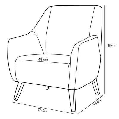 Poltrona Fixa Pés De Madeira Paloma D02 Corano Branco C-12